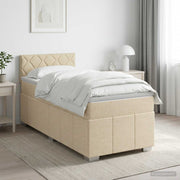 Boxspring krevet s madracem Krem 100 x 200 cm Tkanina