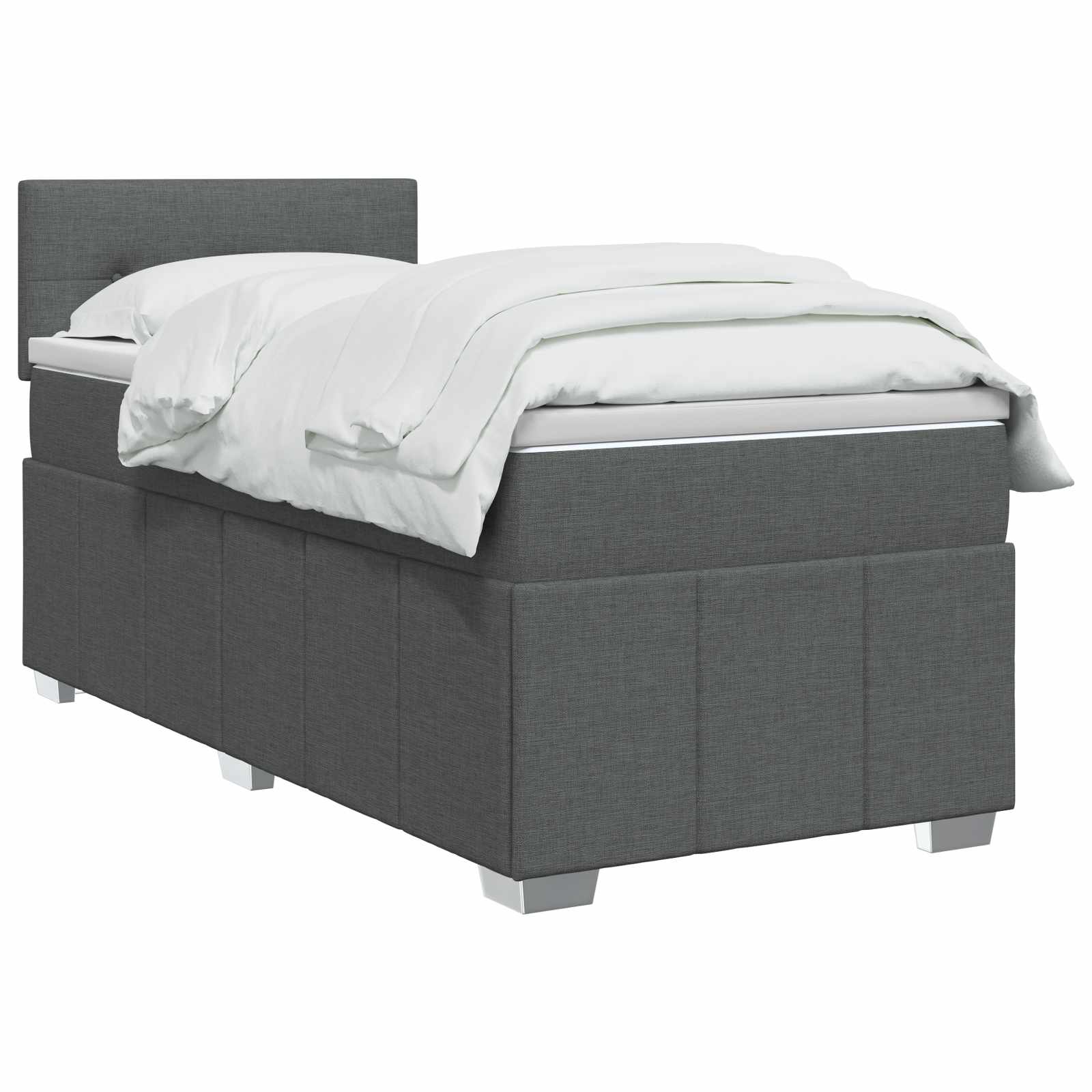 Boxspring krevet s madracem Tamnosiva 90 x 190 cm Tkanina