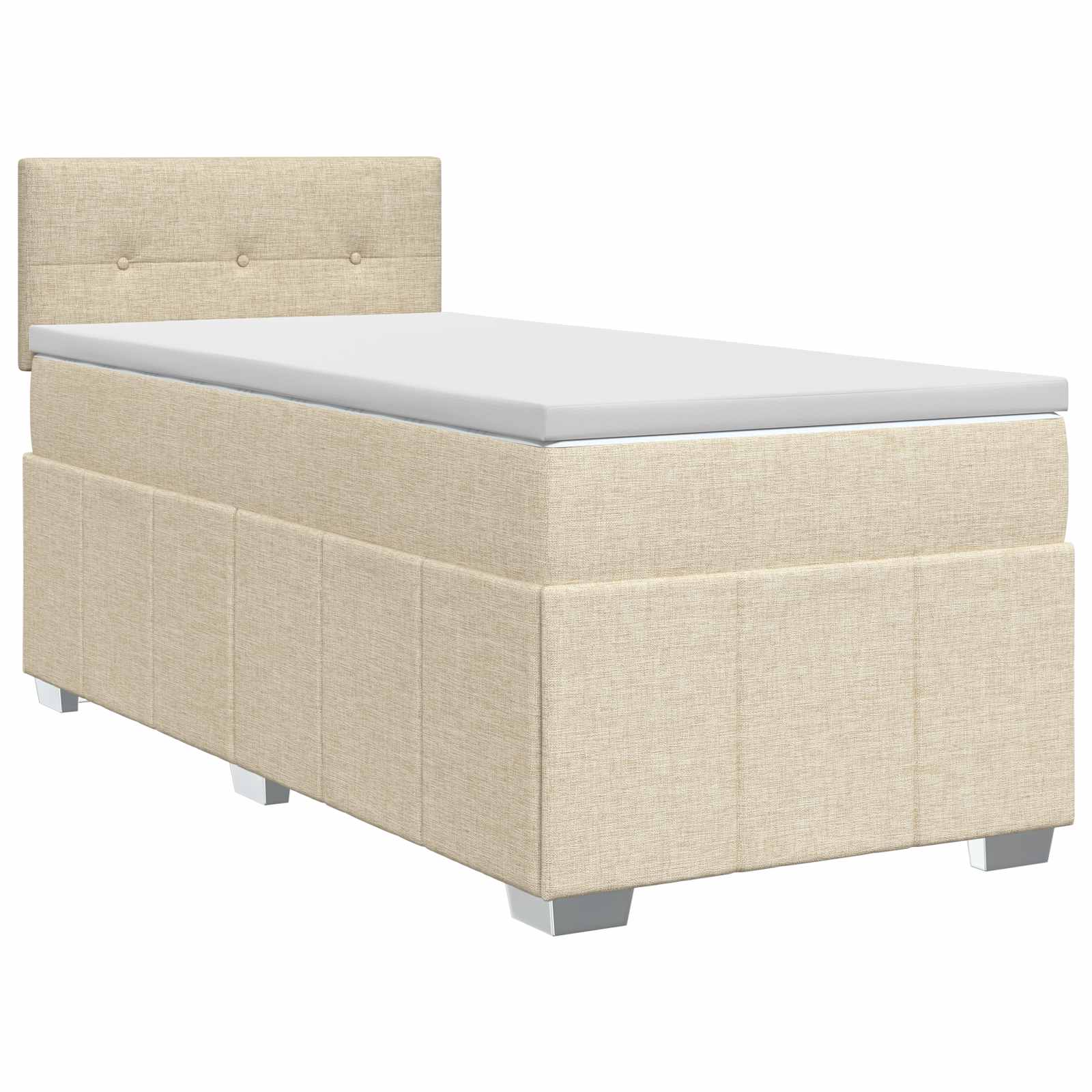 Boxspring krevet s madracem Krem 90 x 200 cm Tkanina