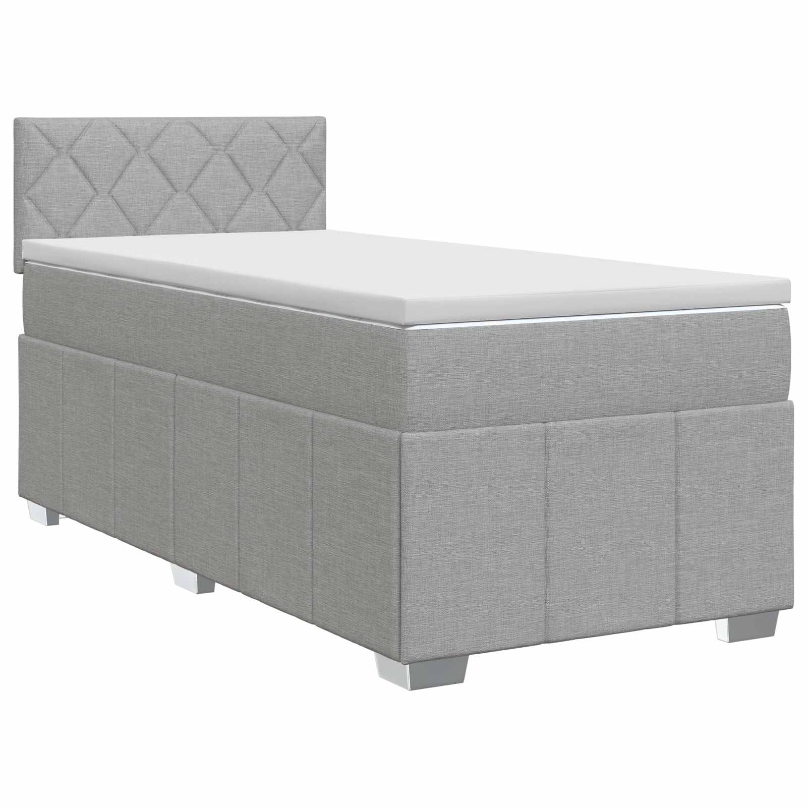 Boxspring krevet s madracem Svjetlosiva 100 x 200 cm Tkanina