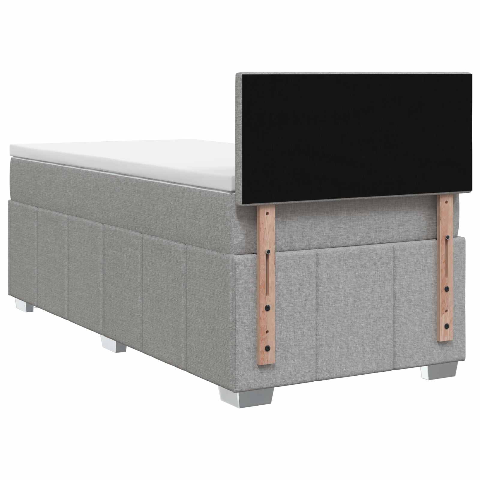 Boxspring krevet s madracem Svjetlosiva 100 x 200 cm Tkanina