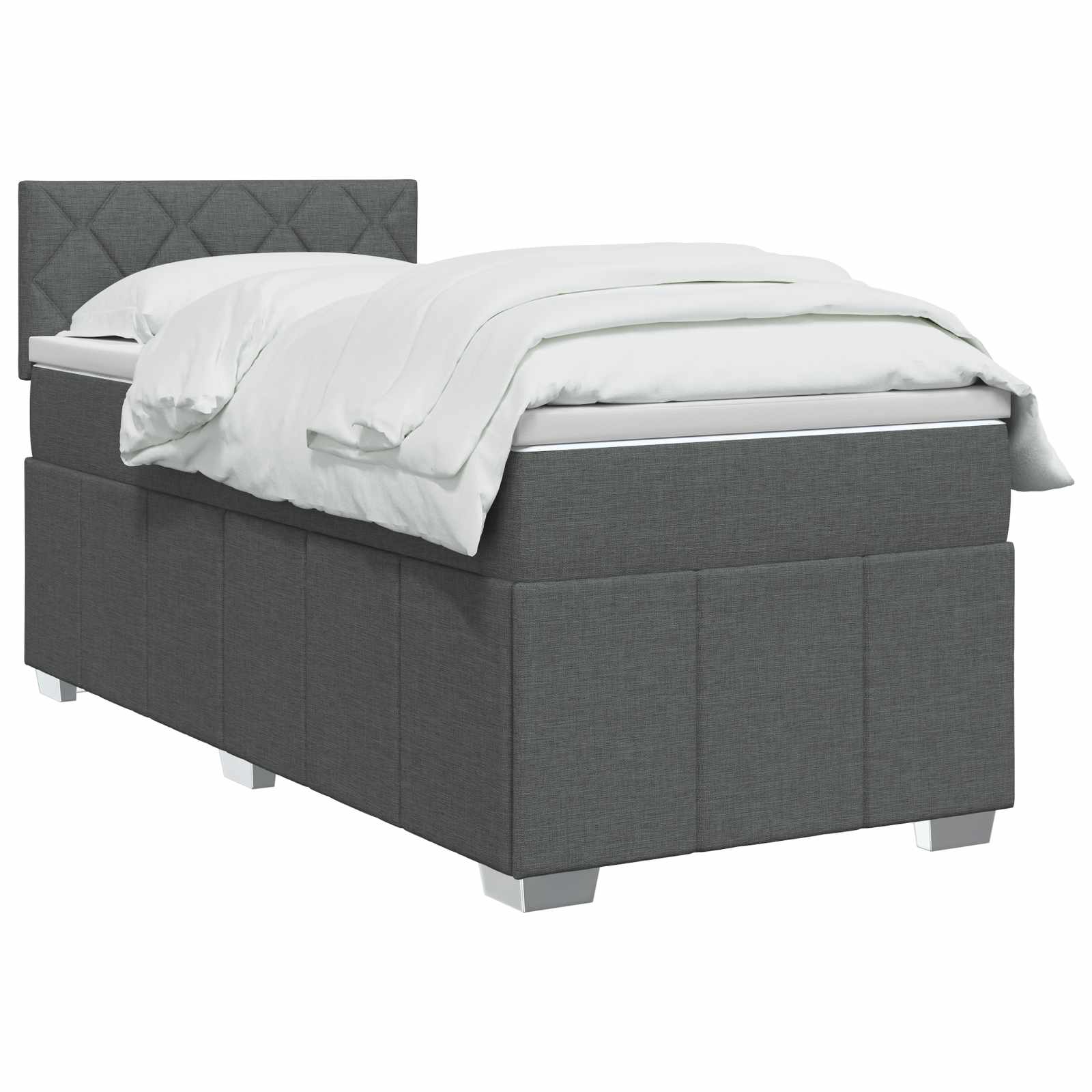 Boxspring krevet s madracem Tamnosiva 100 x 200 cm Tkanina