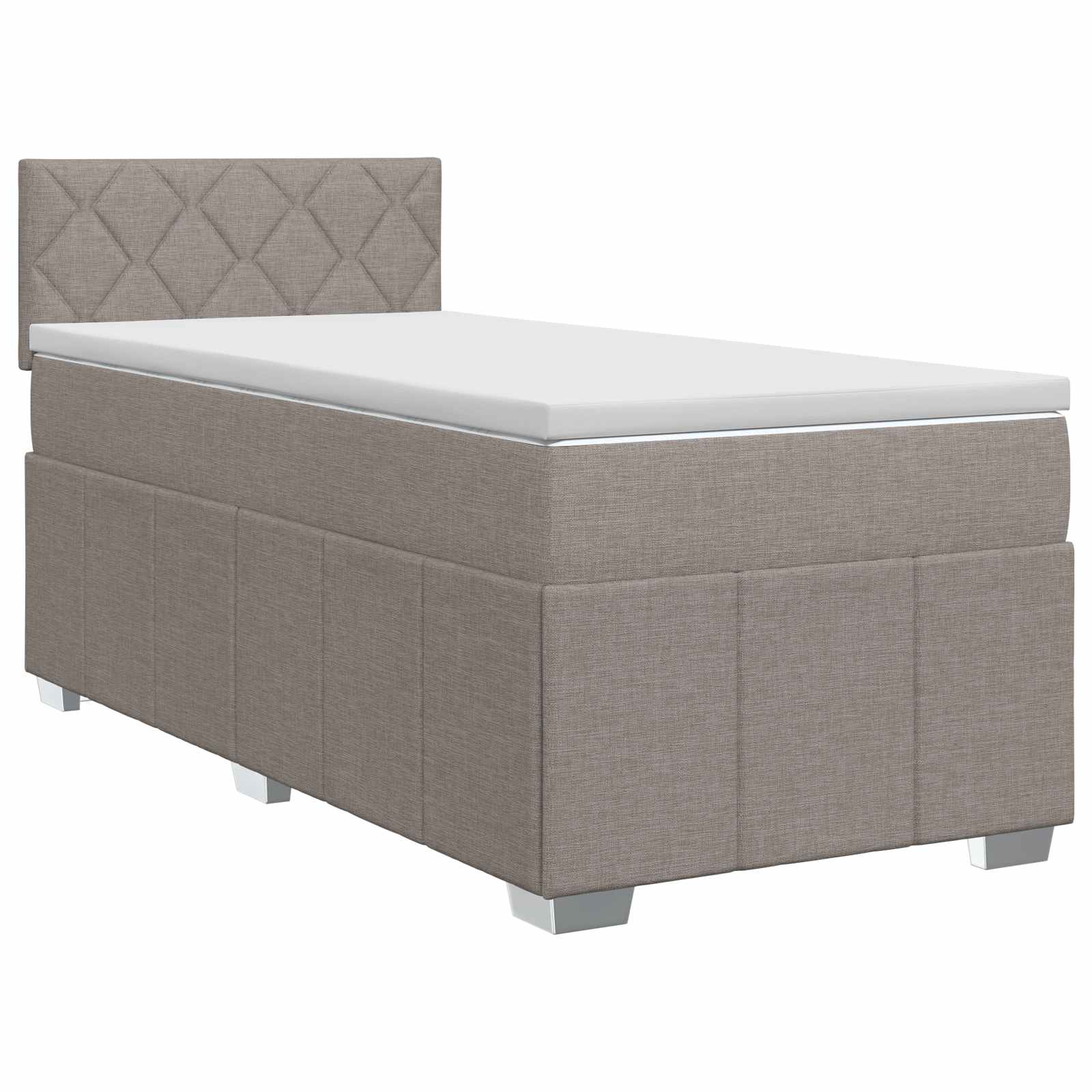 Boxspring krevet s madracem Sivosmeđa 100 x 200 cm Tkanina