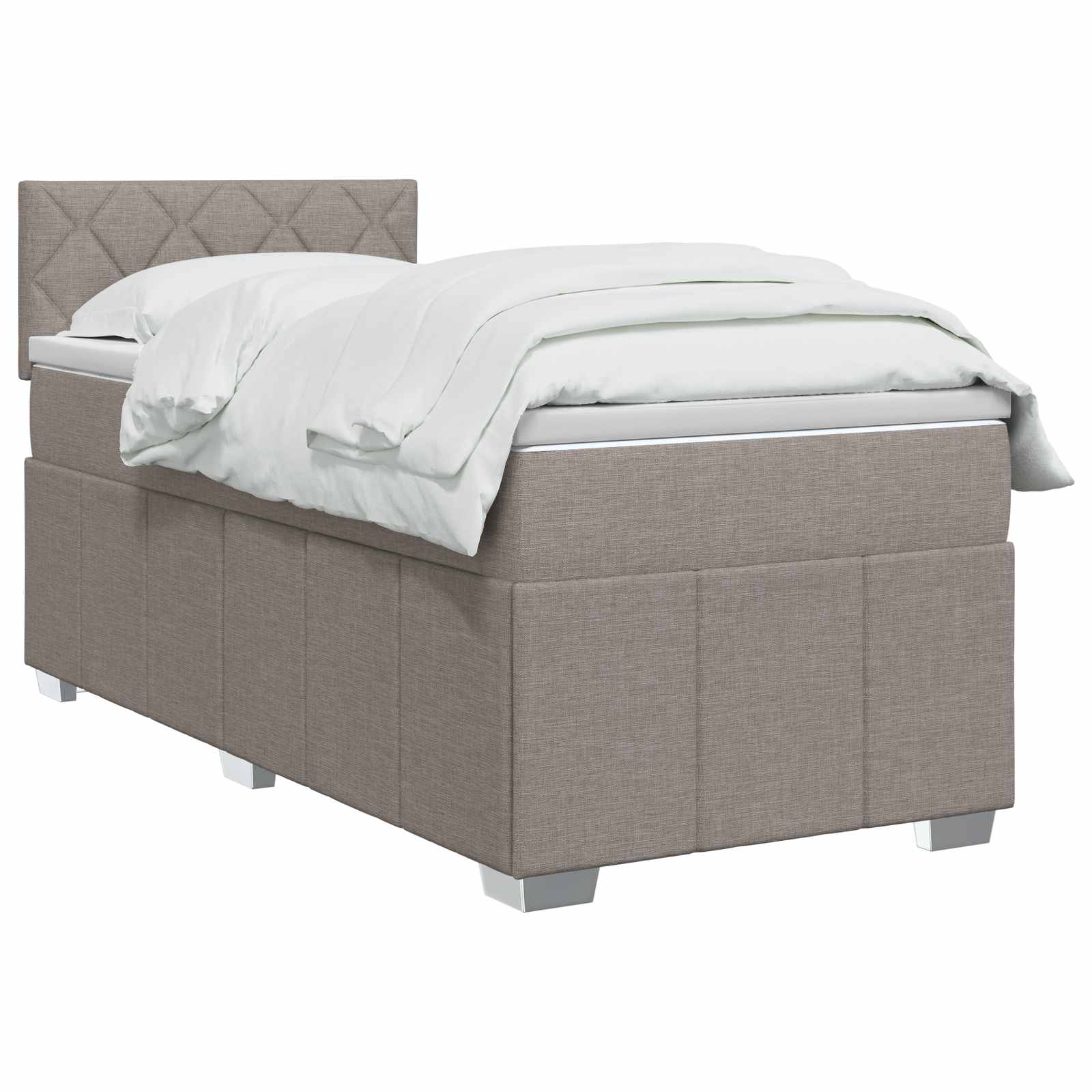 Boxspring krevet s madracem Sivosmeđa 100 x 200 cm Tkanina