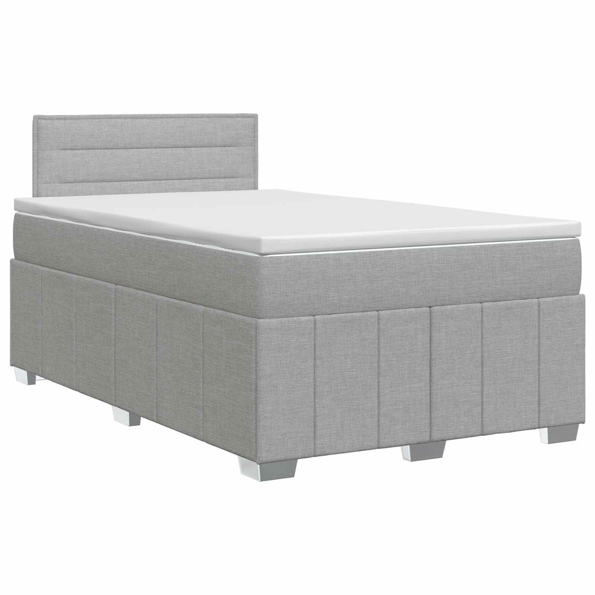 Boxspring krevet s madracem Svjetlosiva 120 x 190 cm Tkanina