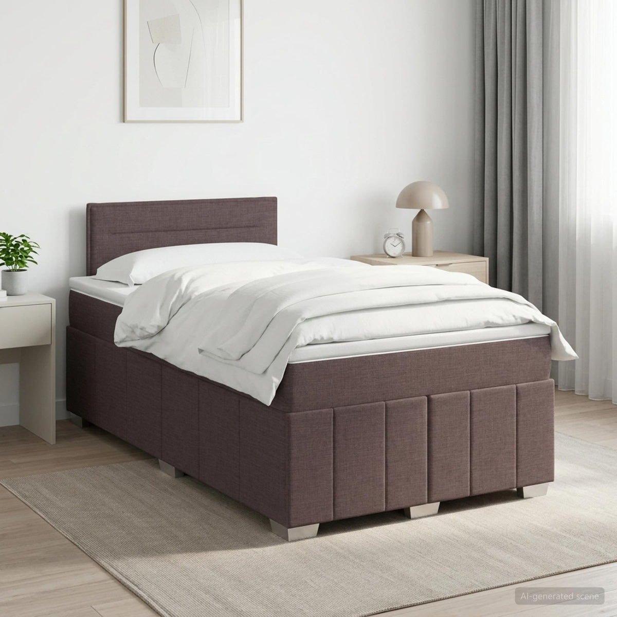 Boxspring krevet s madracem Tamno smeđa 120 x 190 cm Tkanina