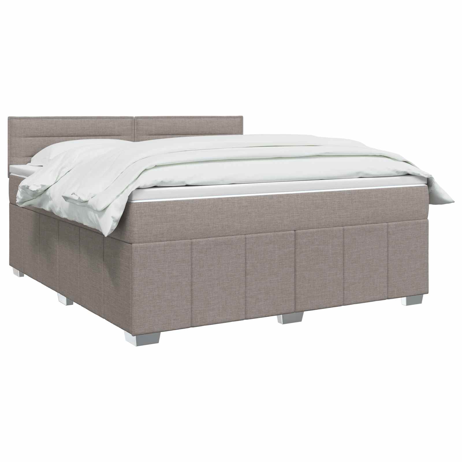 Boxspring krevet s madracem Sivosmeđa 140 x 190 cm Tkanina