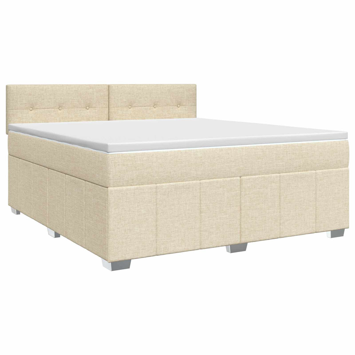Boxspring krevet s madracem Krem 140 x 190 cm Tkanina