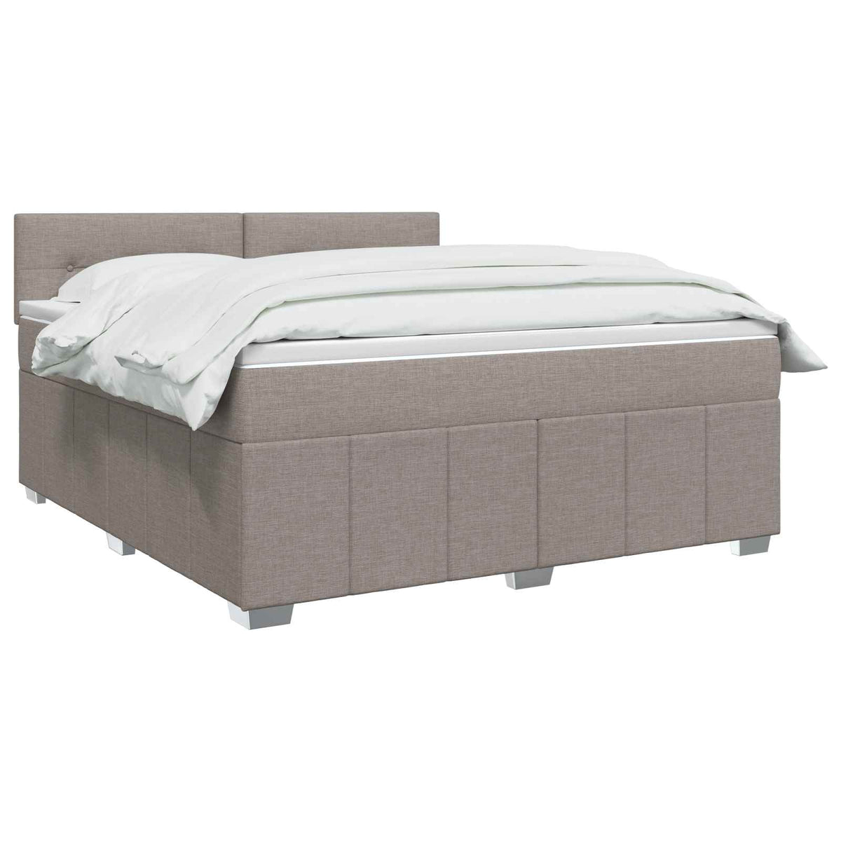Boxspring krevet s madracem Sivosmeđa 160 x 200 cm Tkanina