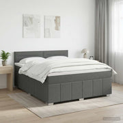 Boxspring krevet s madracem Tamnosiva 140 x 200 cm Tkanina 200 x 140 x 88 cm