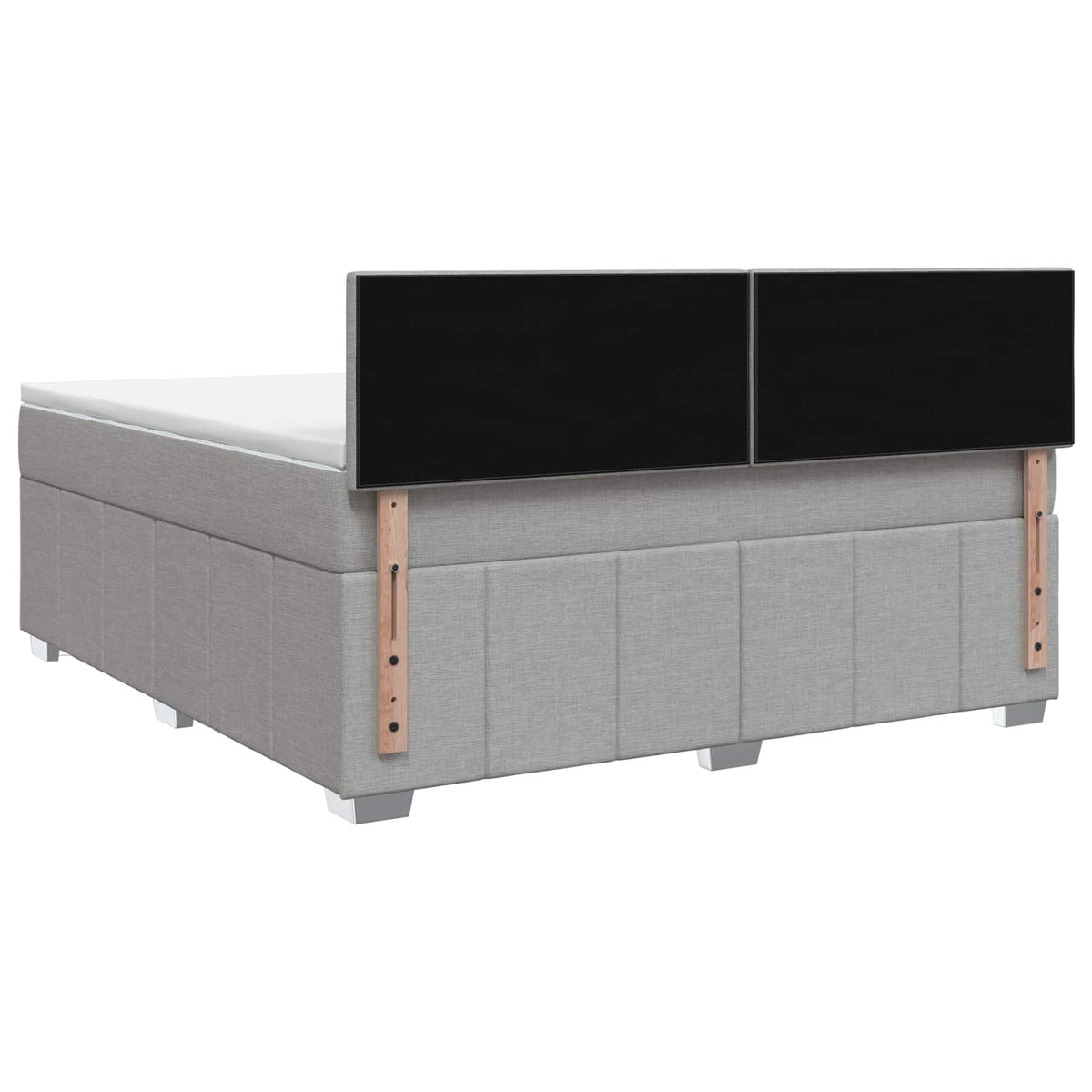 Boxspring krevet s madracem Svjetlosiva 180 x 200 cm Tkanina