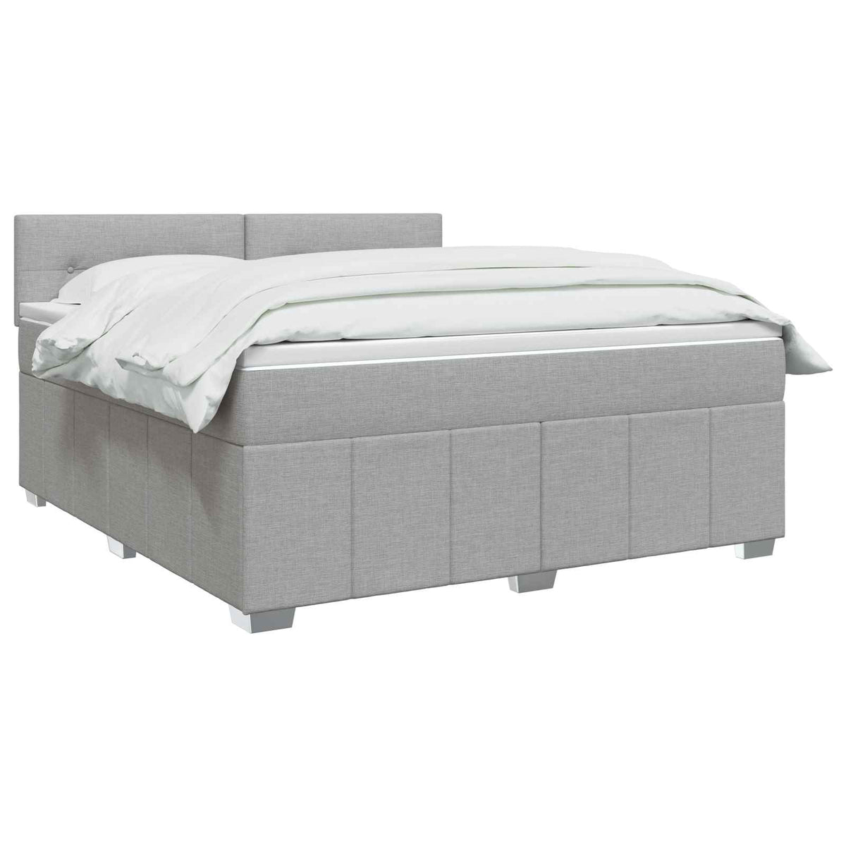 Boxspring krevet s madracem Svjetlosiva 180 x 200 cm Tkanina