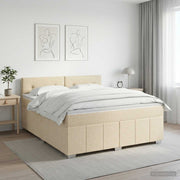 Boxspring krevet s madracem Krem 140 x 190 cm Tkanina