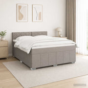 Boxspring krevet s madracem Sivosmeđa 140 x 190 cm Tkanina Smeđesiva 190 x 140 x 88 cm