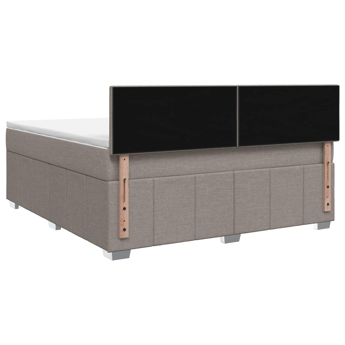 Boxspring krevet s madracem Sivosmeđa 180 x 200 cm Tkanina Smeđesiva 202 x 183.5 x 88 cm