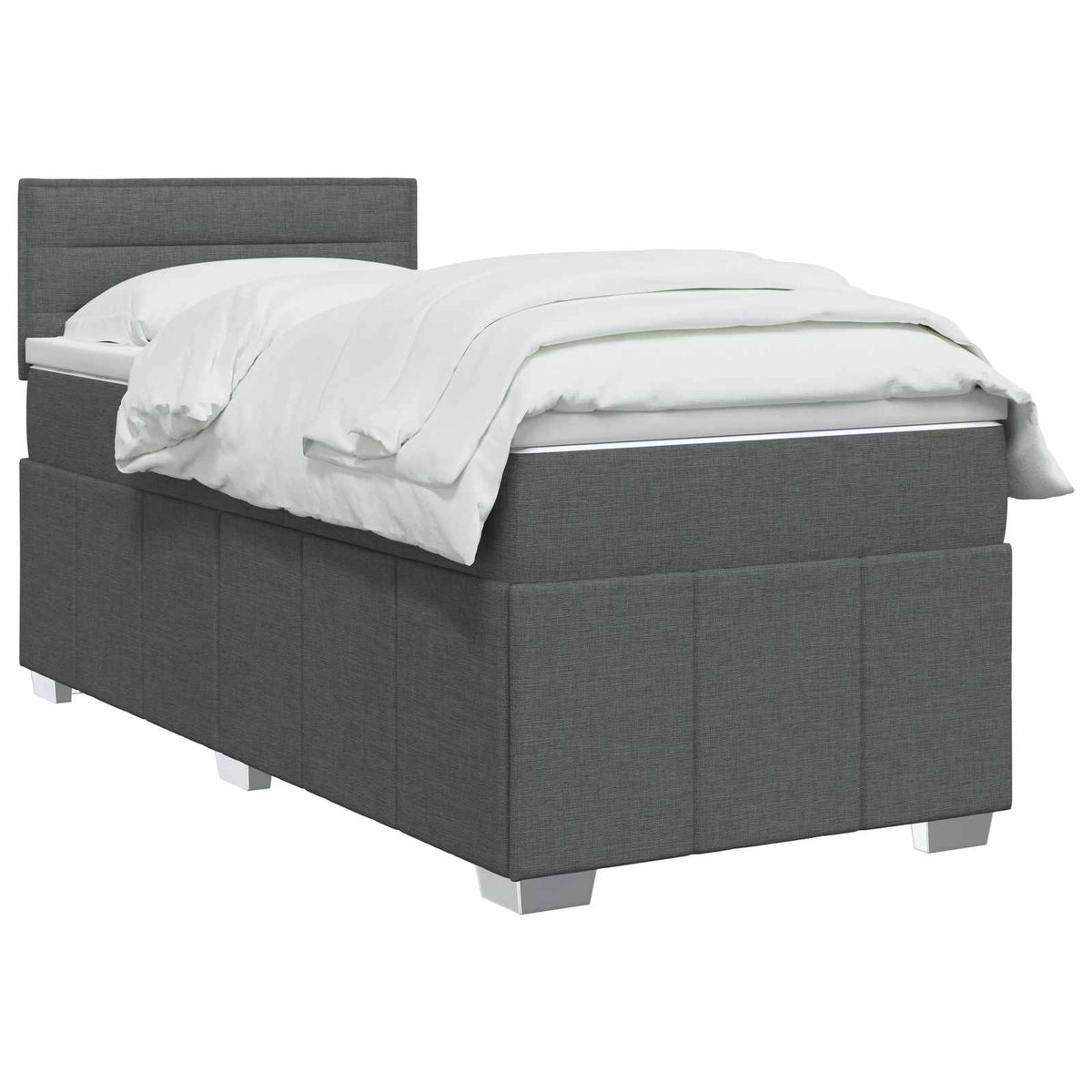 Boxspring krevet s madracem Tamnosiva 90 x 190 cm Tkanina