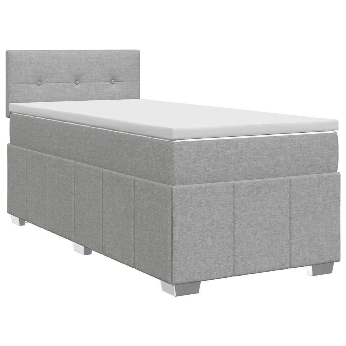 Boxspring krevet s madracem Svjetlosiva 90 x 190 cm Tkanina