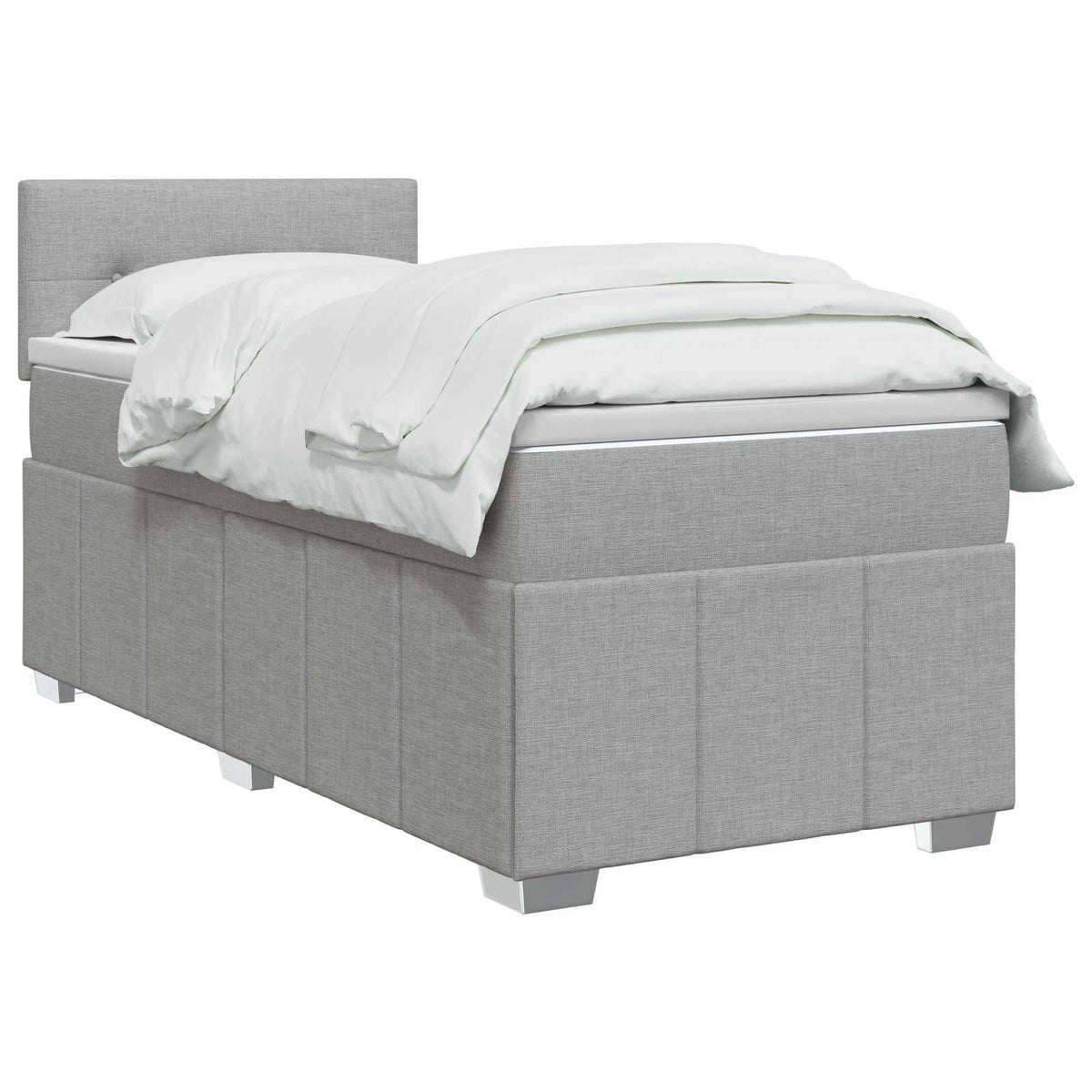 Boxspring krevet s madracem Svjetlosiva 90 x 190 cm Tkanina