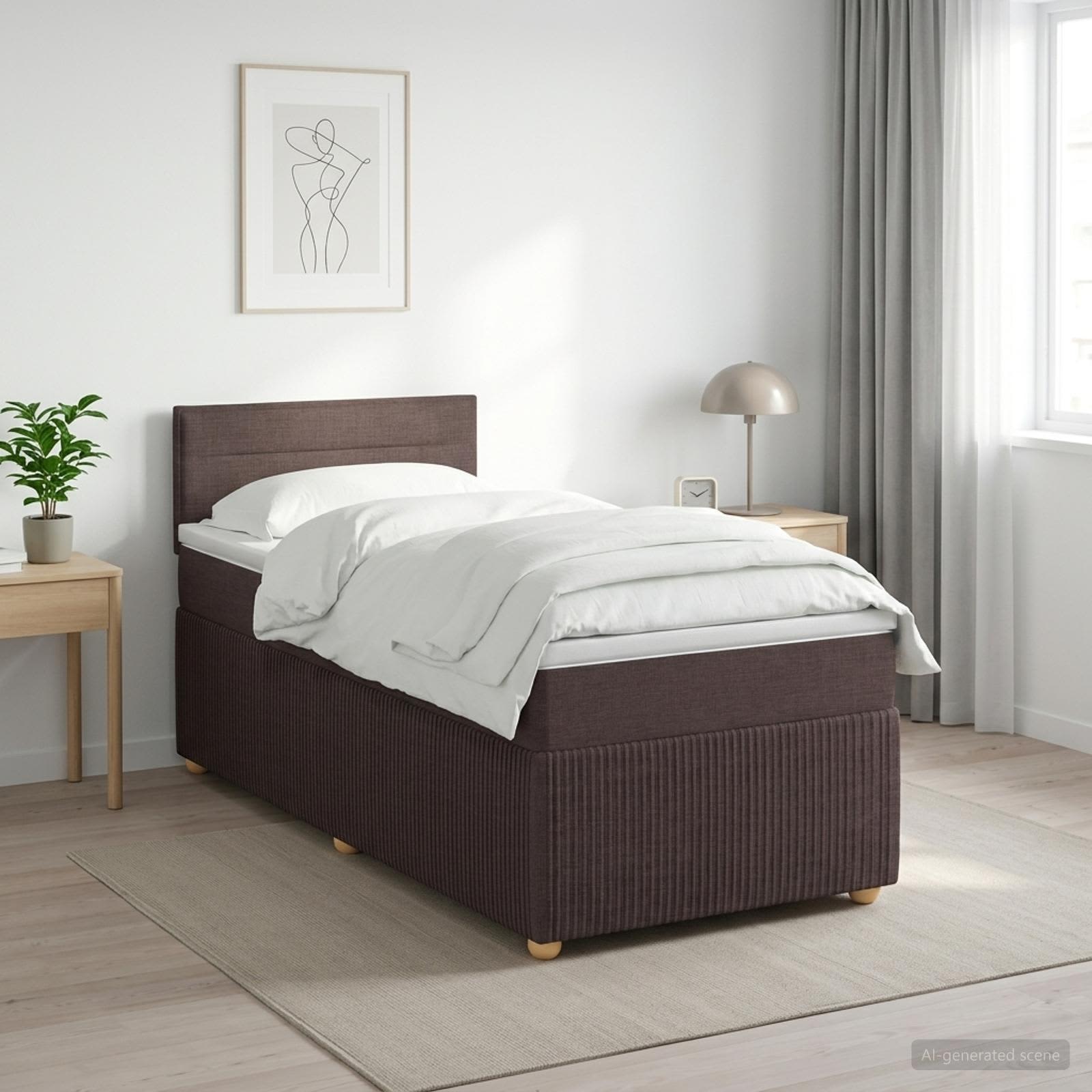 Boxspring krevet s madracem Tamno smeđa 80 x 200 cm Tkanina