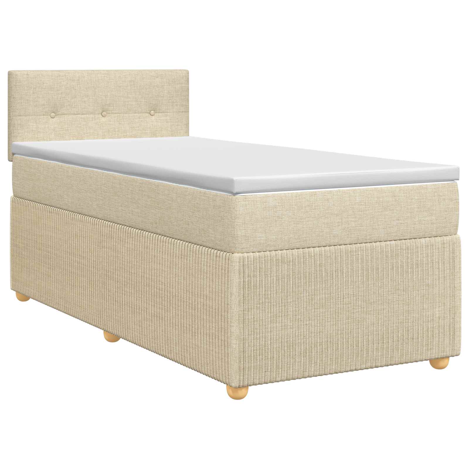 Boxspring krevet s madracem Krem 90 x 200 cm Tkanina