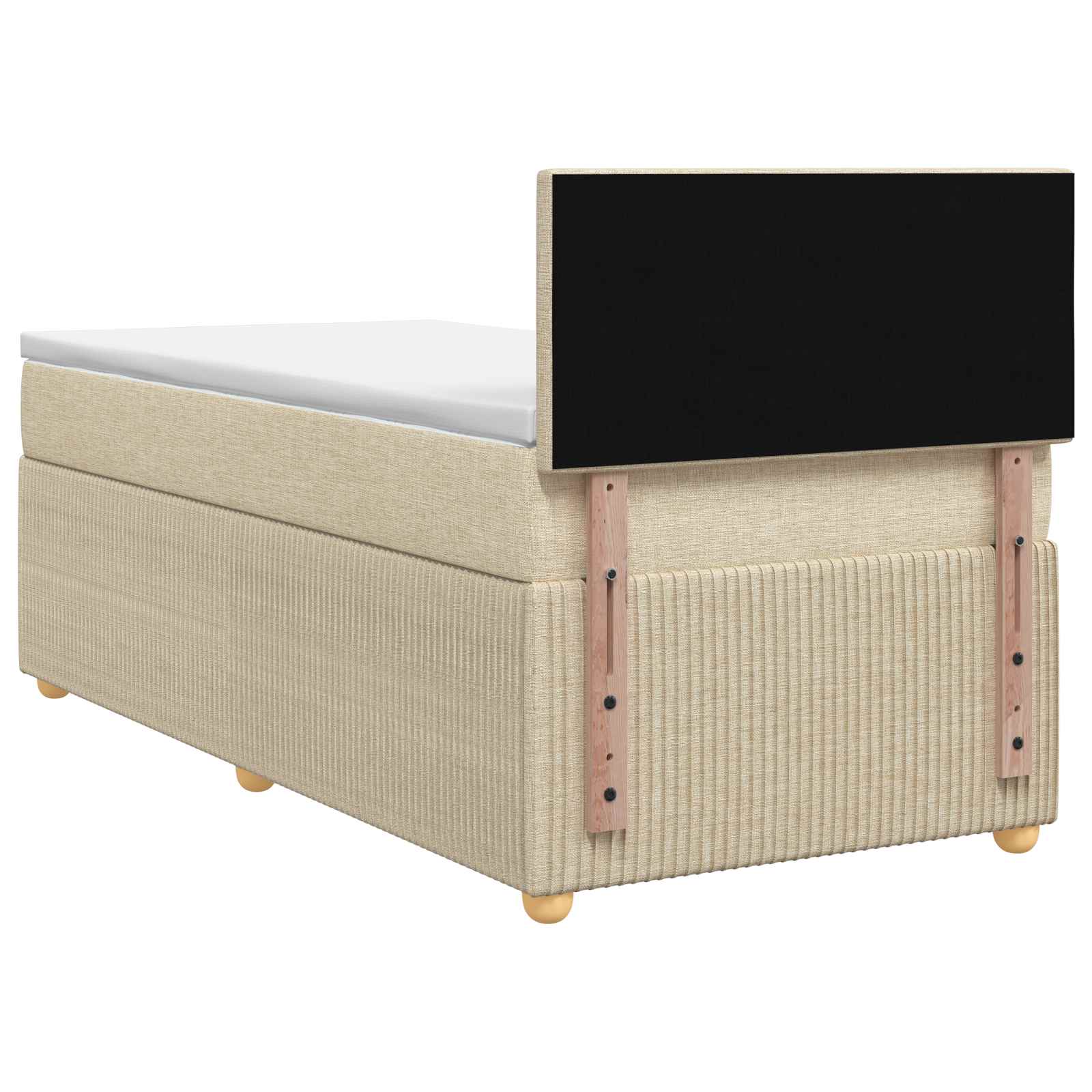 Boxspring krevet s madracem Krem 90 x 200 cm Tkanina