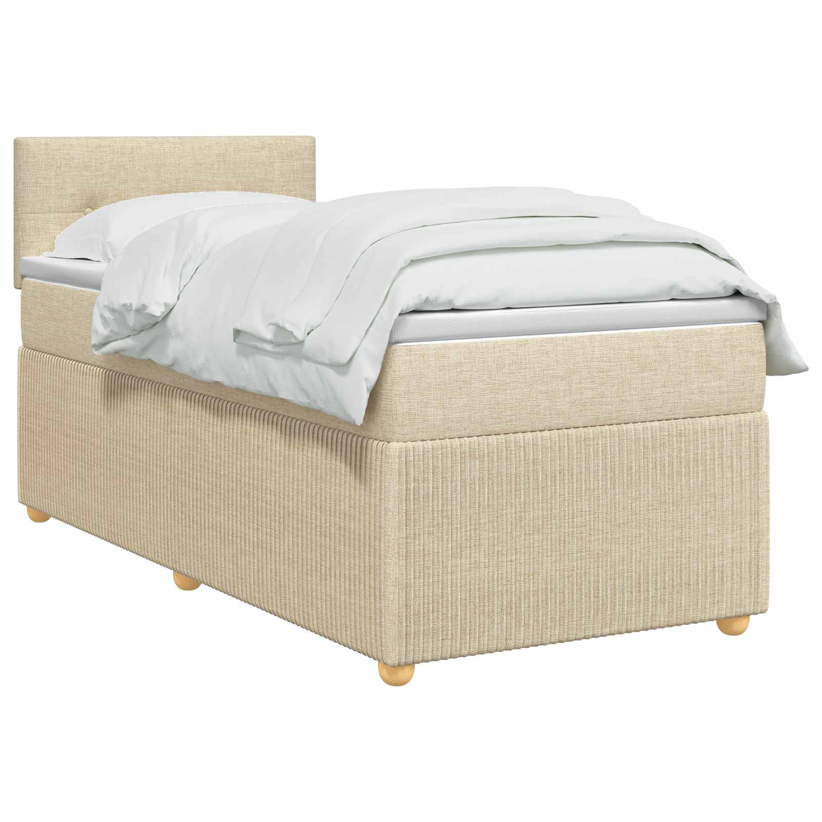 Boxspring krevet s madracem Krem 90 x 200 cm Tkanina