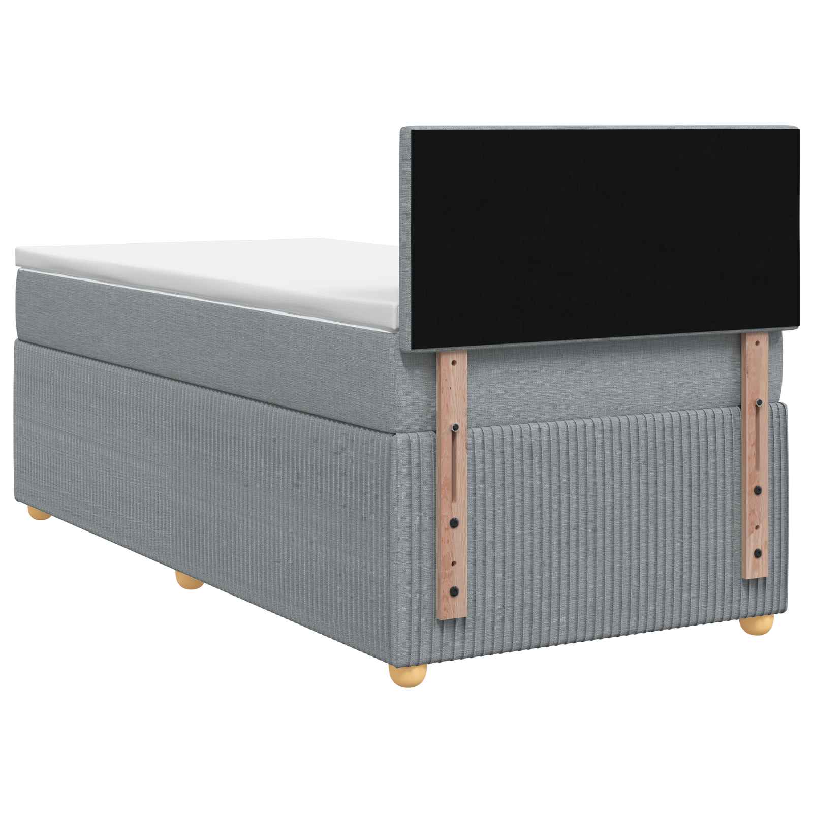 Boxspring krevet s madracem Svjetlosiva 100 x 200 cm Tkanina