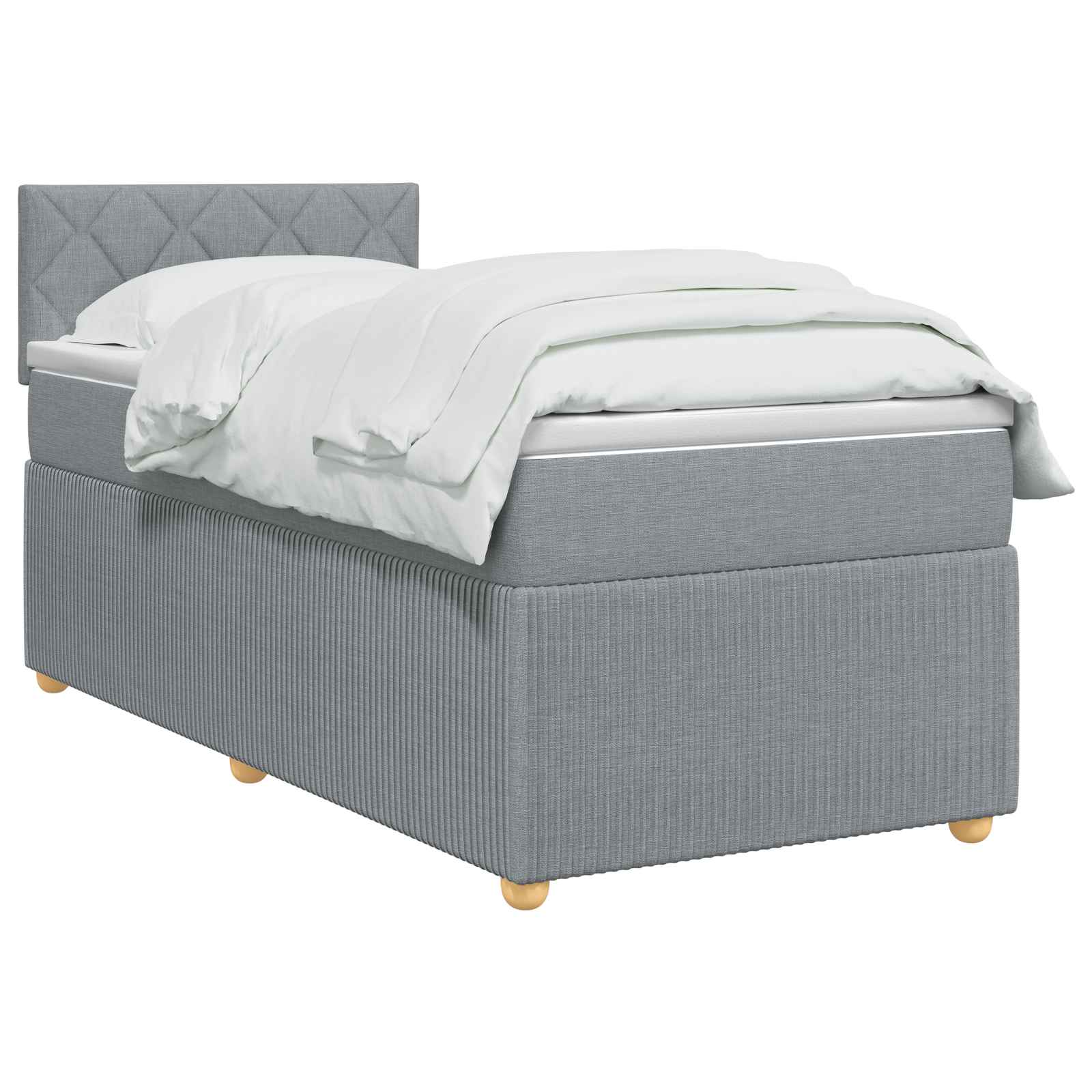 Boxspring krevet s madracem Svjetlosiva 100 x 200 cm Tkanina
