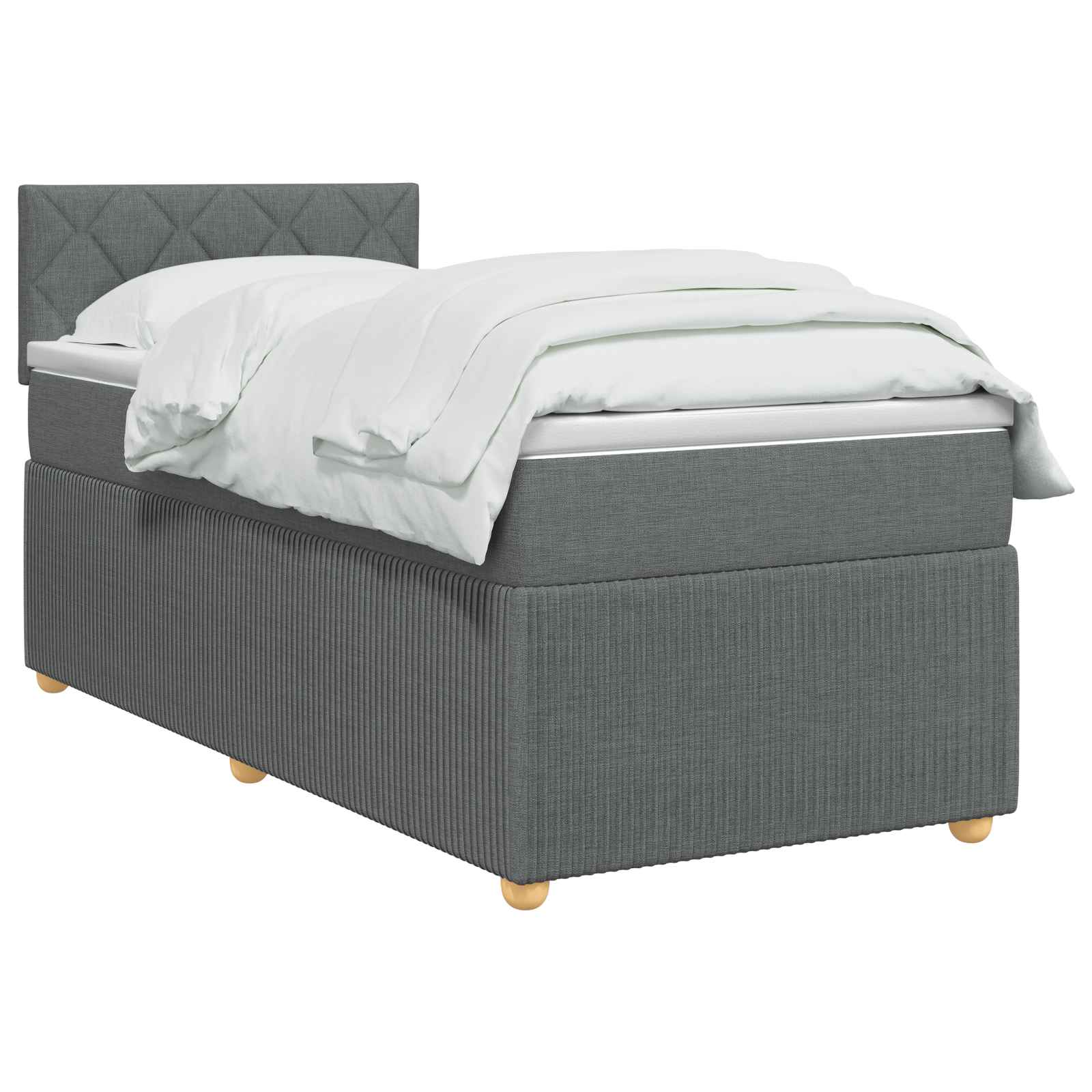 Boxspring krevet s madracem Tamnosiva 100 x 200 cm Tkanina