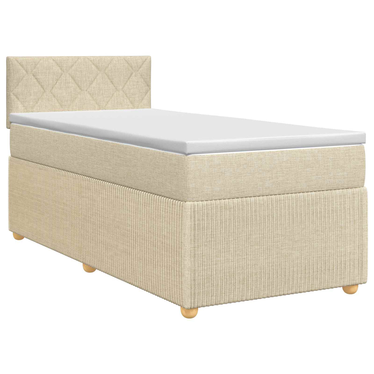 Boxspring krevet s madracem Krem 100 x 200 cm Tkanina
