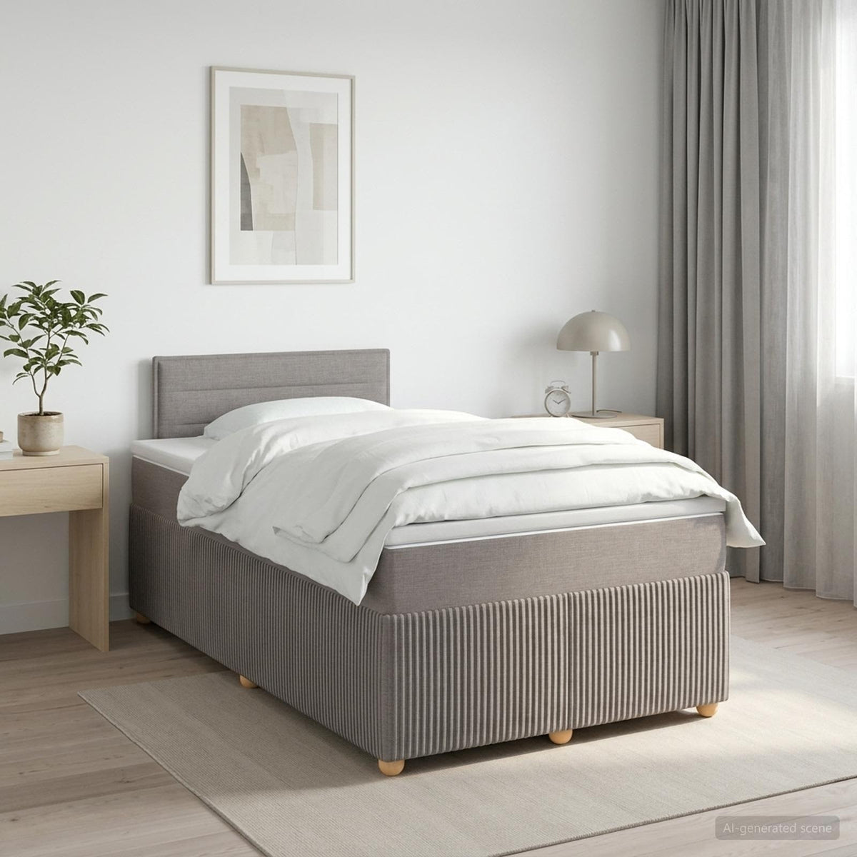 Boxspring krevet s madracem Sivosmeđa 120 x 190 cm Tkanina