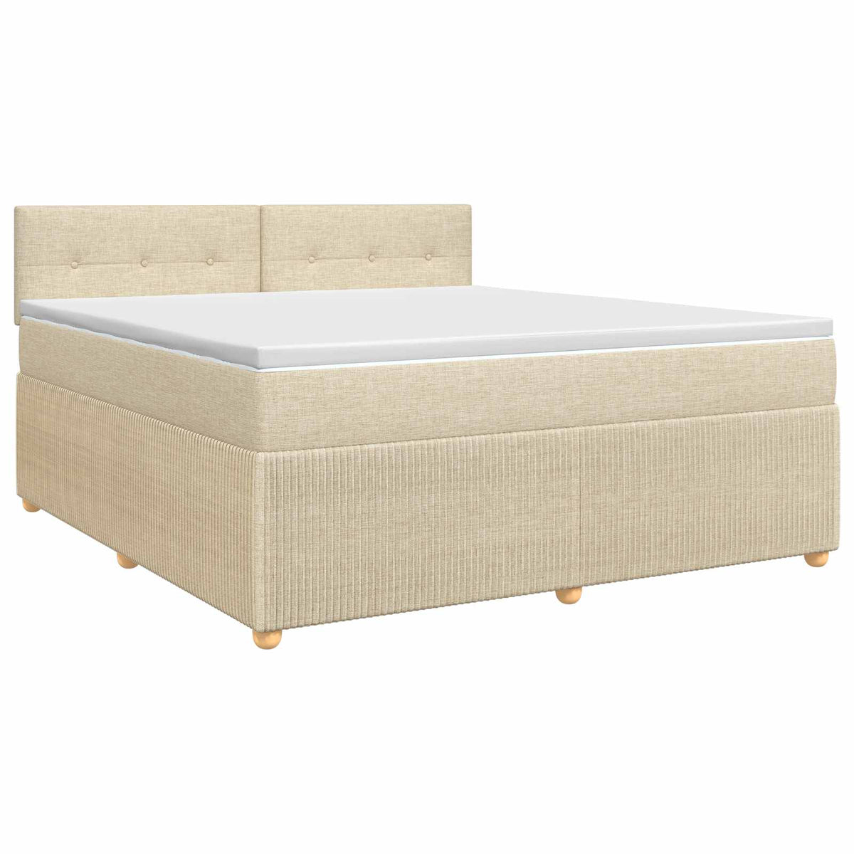 Boxspring krevet s madracem Krem 140 x 190 cm Tkanina