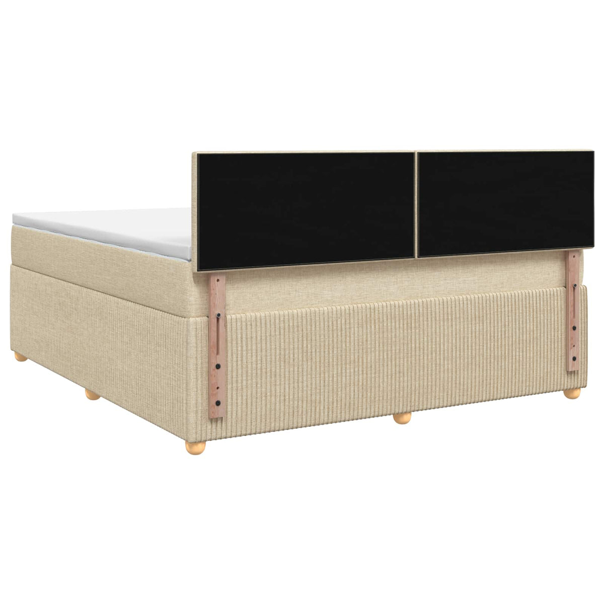 Boxspring krevet s madracem Krem 140 x 190 cm Tkanina