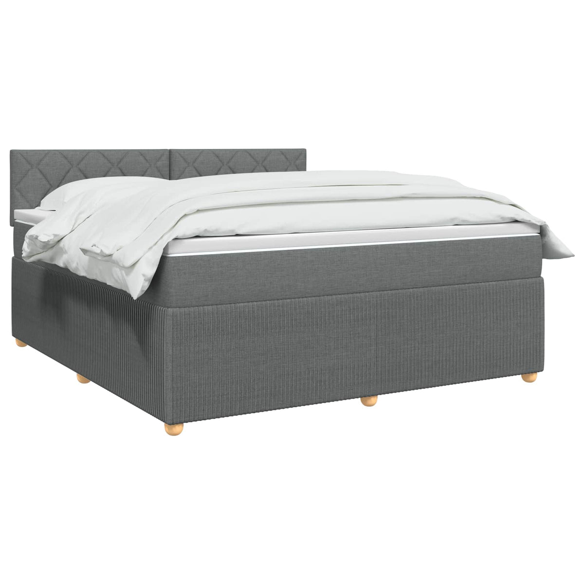 Boxspring krevet s madracem Tamnosiva 140 x 190 cm Tkanina 190 x 144 x 100.5 cm