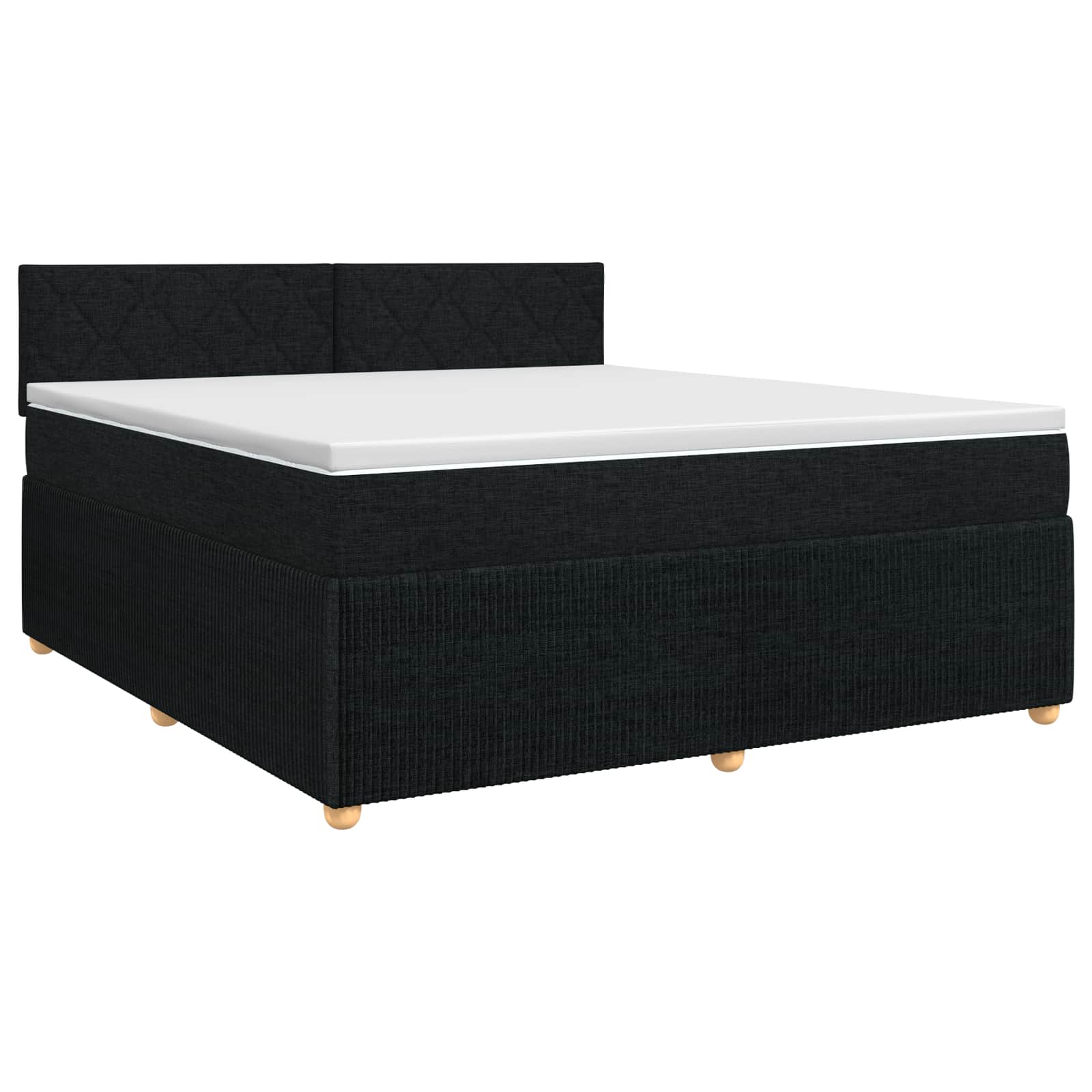 Boxspring krevet s madracem Crna 140 x 190 cm Tkanina