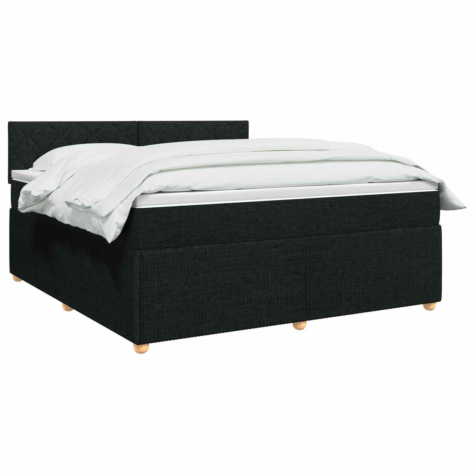 Boxspring krevet s madracem Crna 140 x 190 cm Tkanina