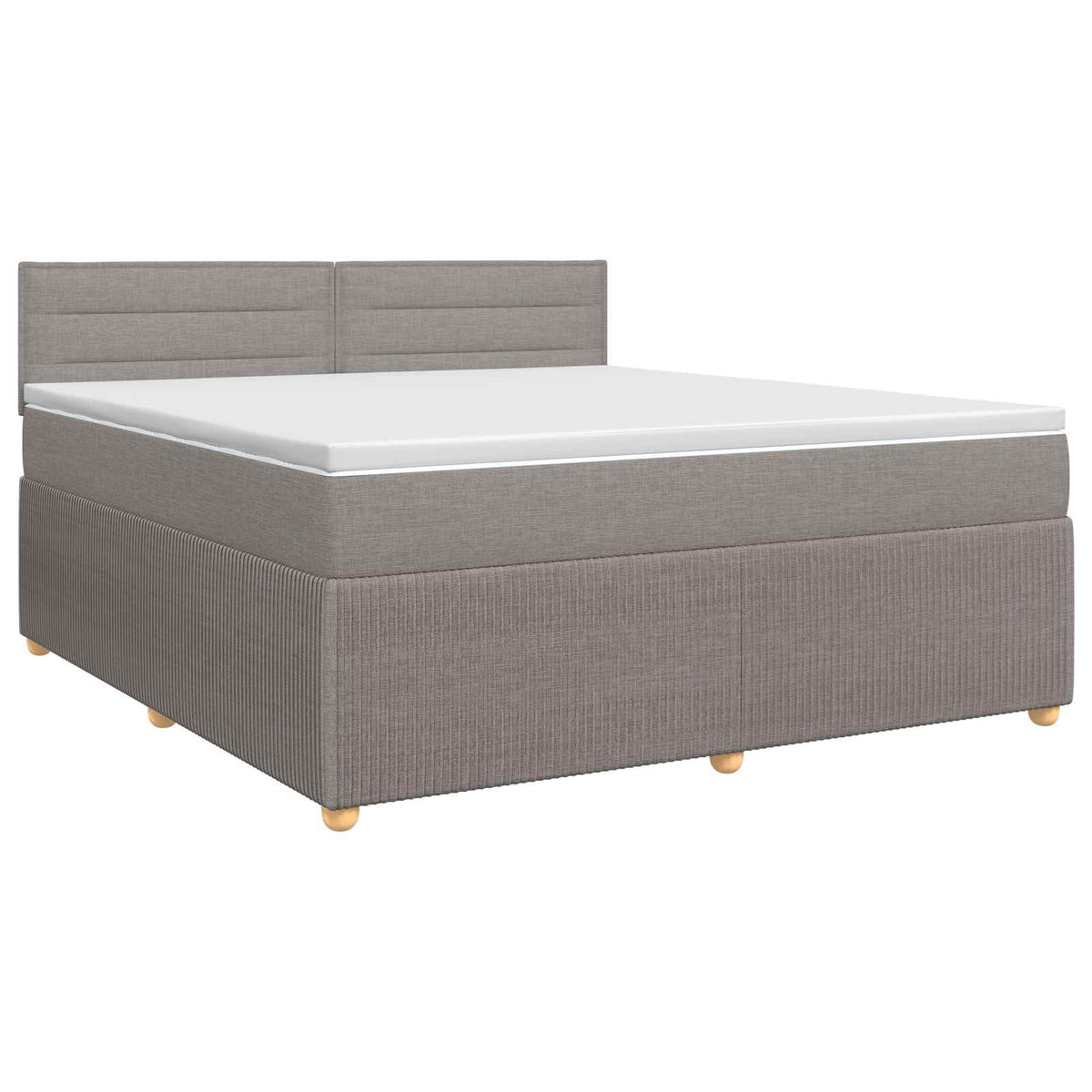 Boxspring krevet s madracem Sivosmeđa 140 x 200 cm Tkanina Smeđesiva 200 x 144 x 100.5 cm
