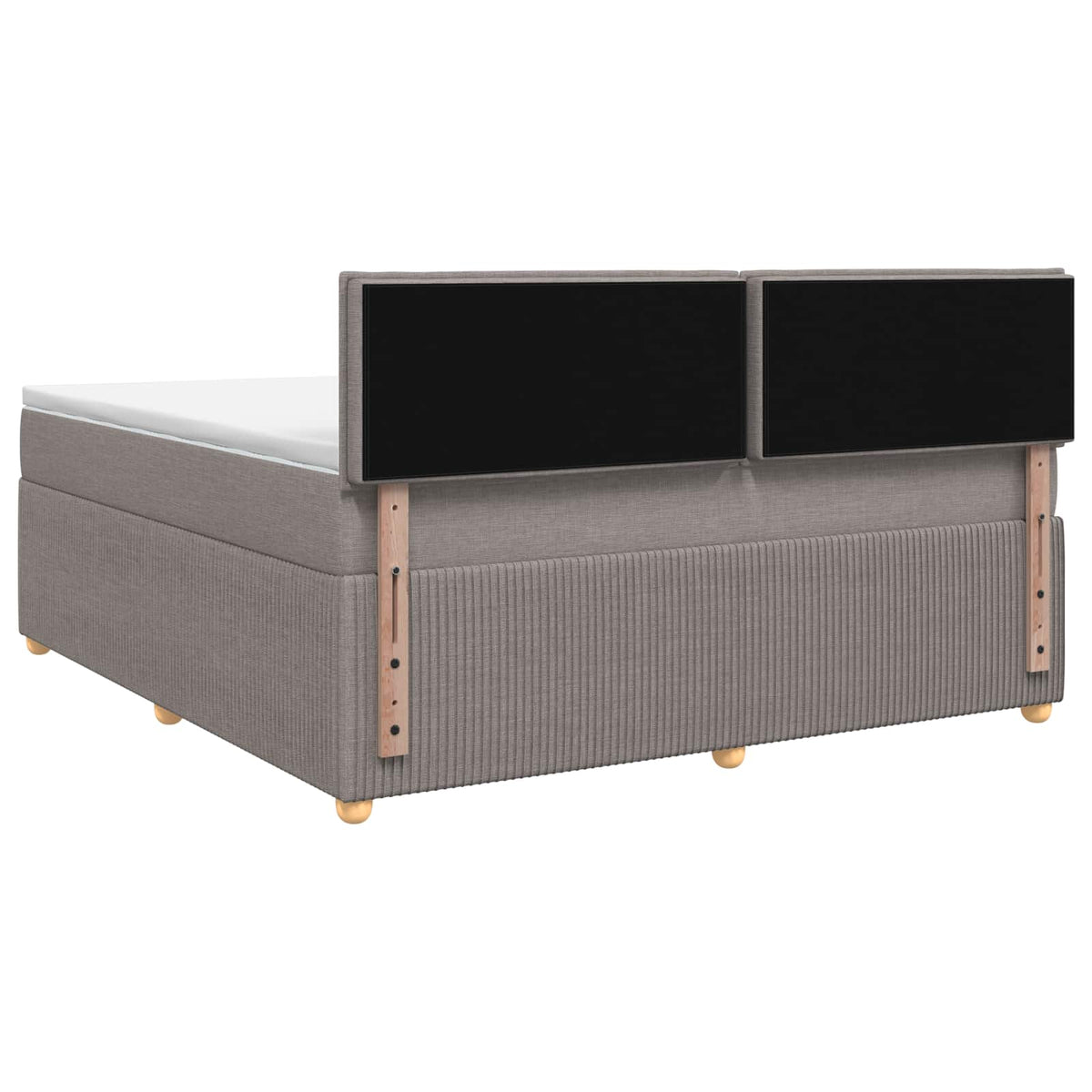 Boxspring krevet s madracem Sivosmeđa 140 x 200 cm Tkanina Smeđesiva 200 x 144 x 100.5 cm
