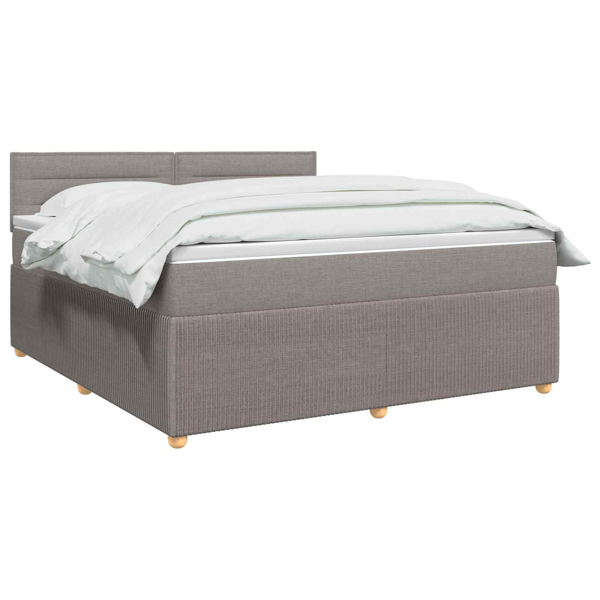 Boxspring krevet s madracem Sivosmeđa 140 x 200 cm Tkanina Smeđesiva 200 x 144 x 100.5 cm
