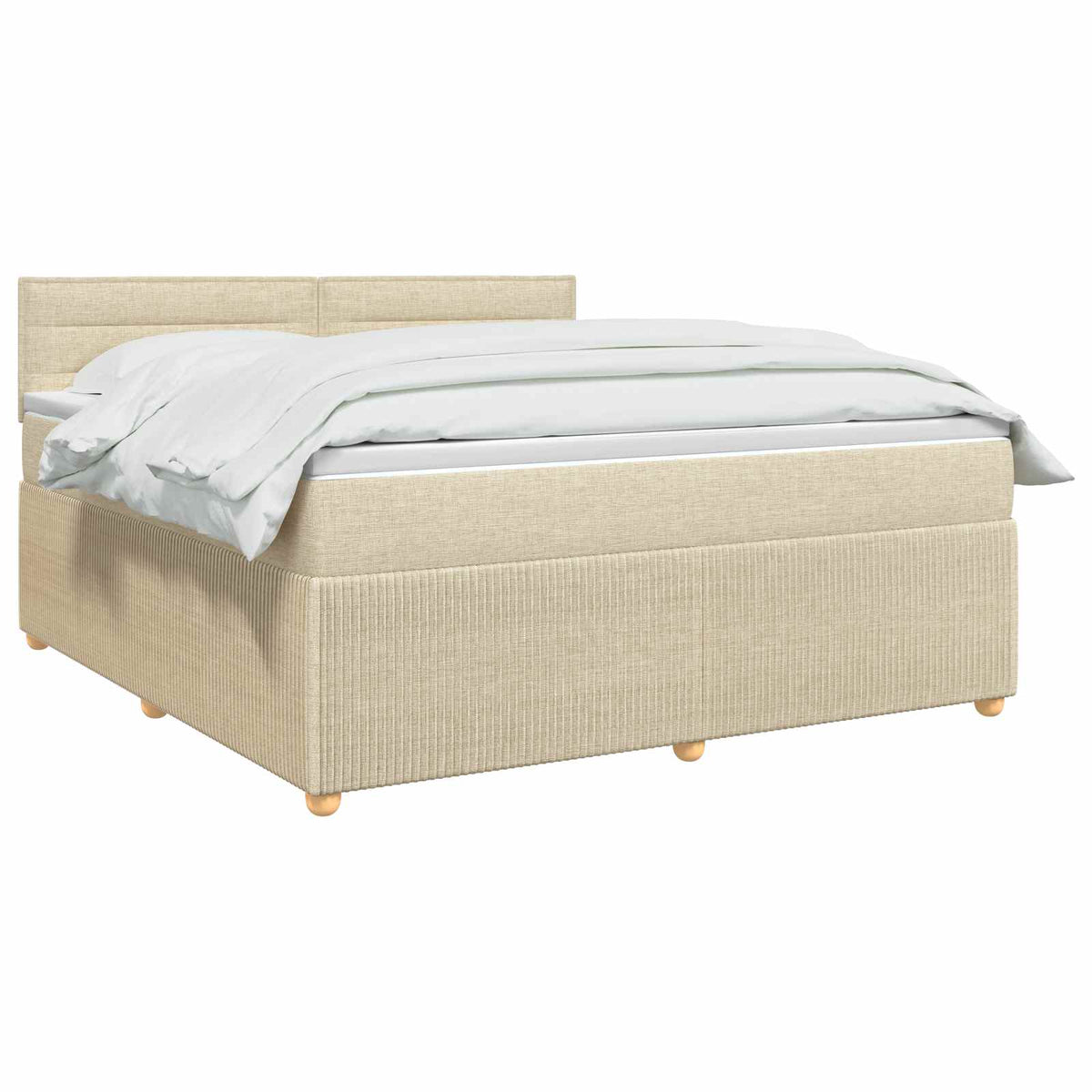 Boxspring krevet s madracem Krem 160 x 200 cm Tkanina
