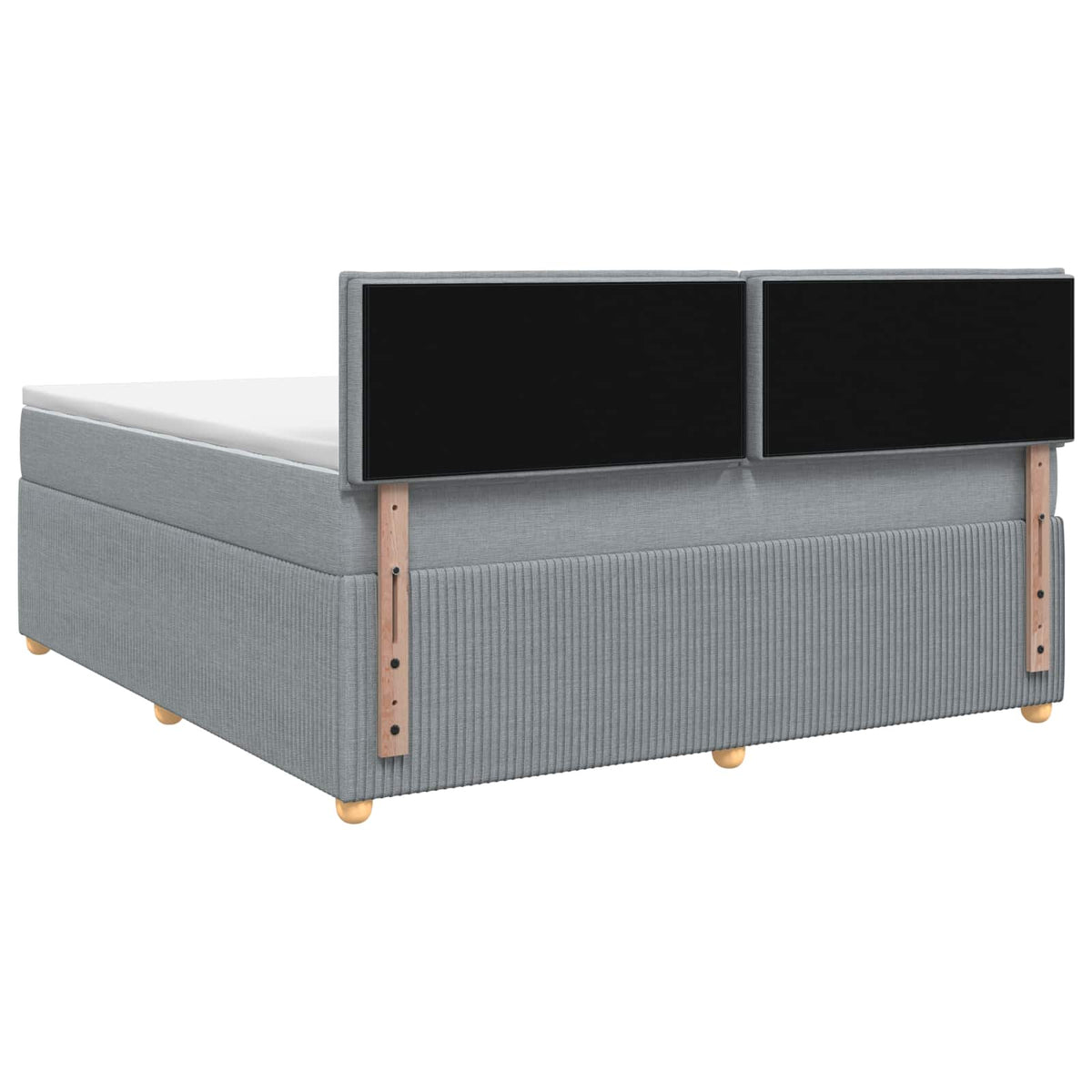 Boxspring krevet s madracem Svjetlosiva 180 x 200 cm Tkanina