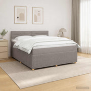 Boxspring krevet s madracem Sivosmeđa 140 x 200 cm Tkanina Smeđesiva 200 x 144 x 100.5 cm