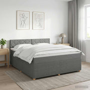Boxspring krevet s madracem Tamnosiva 140 x 190 cm Tkanina 190 x 144 x 100.5 cm