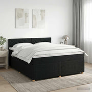 Boxspring krevet s madracem Crna 140 x 190 cm Tkanina
