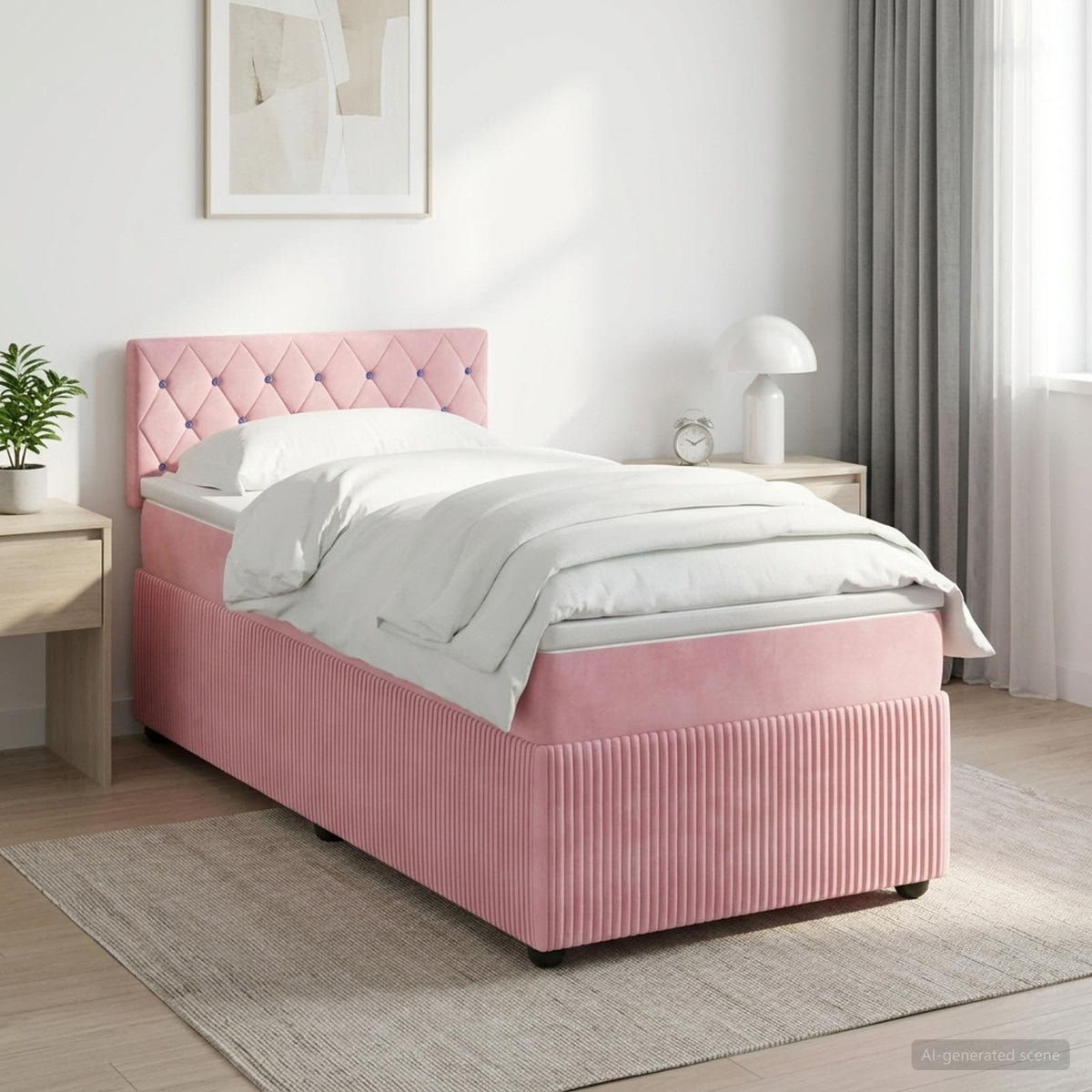 Boxspring krevet s madracem Ružičasta 80 x 200 cm Baršun