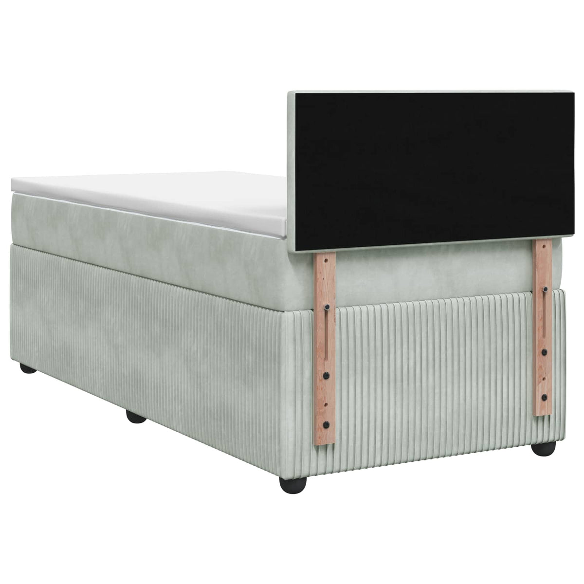 Boxspring krevet s madracem Svjetlosiva 80 x 200 cm Baršun