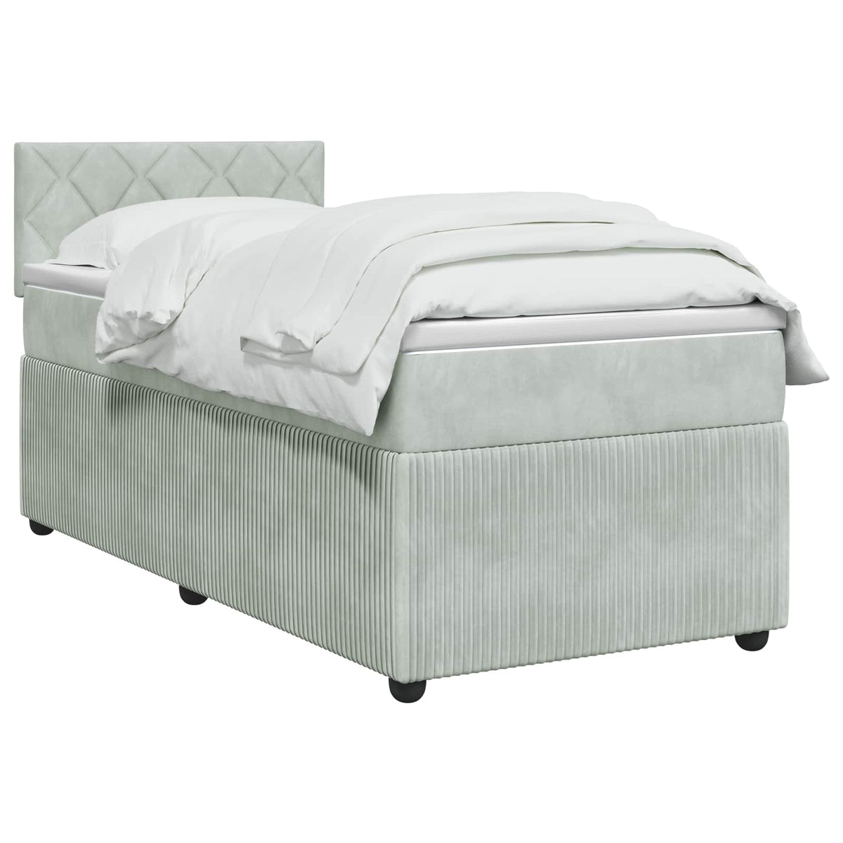 Boxspring krevet s madracem Svjetlosiva 80 x 200 cm Baršun