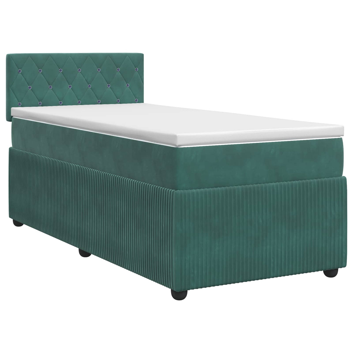 Boxspring krevet s madracem Tamnozelena 90 x 190 cm Baršun