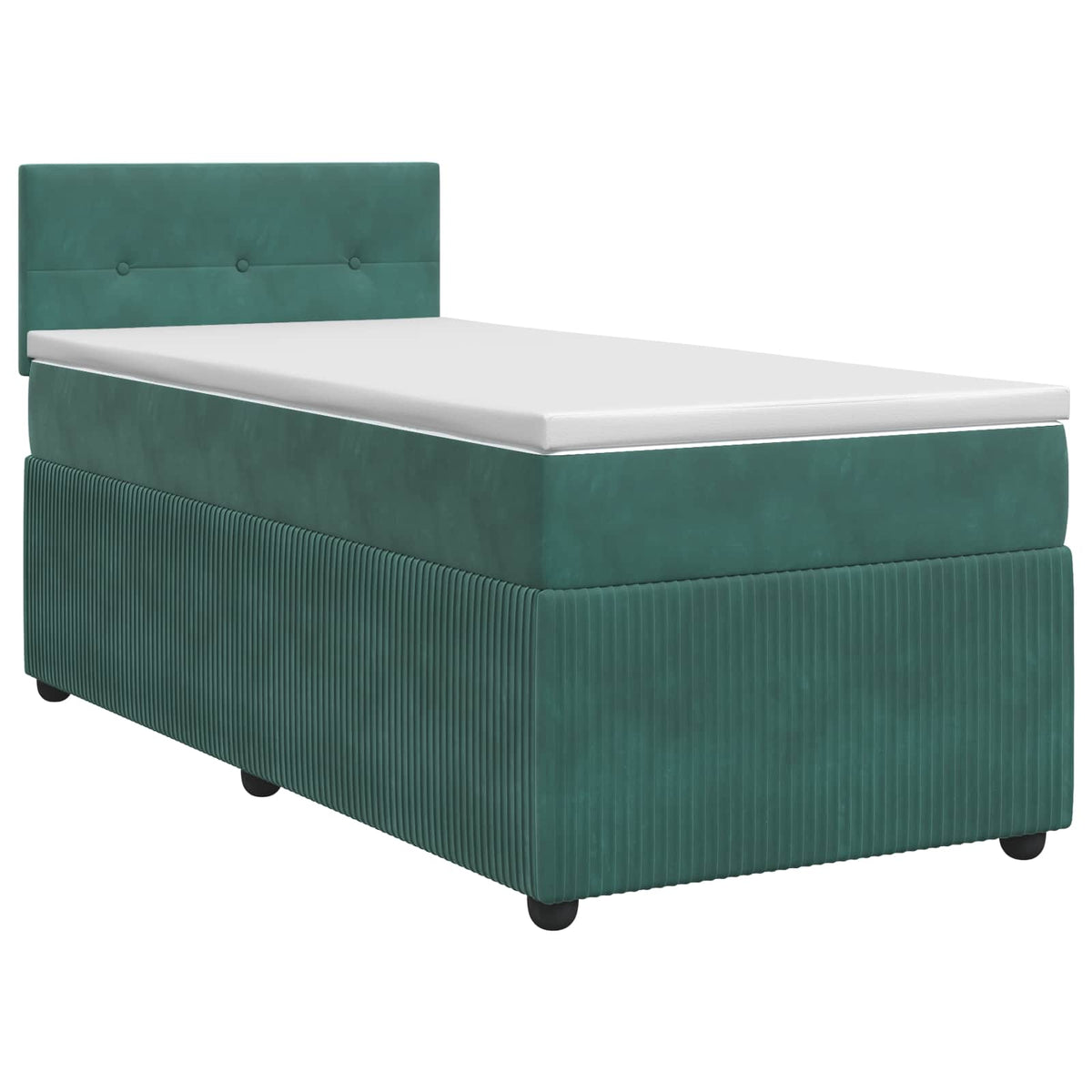 Boxspring krevet s madracem Tamnozelena 90 x 190 cm Baršun