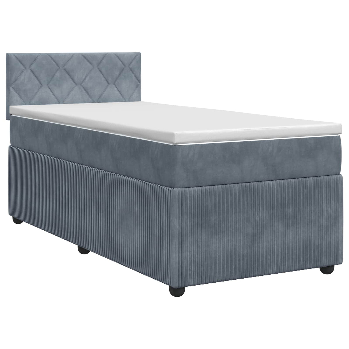 Boxspring krevet s madracem Tamnosiva 90 x 200 cm Baršun